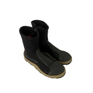 DEEP SEE Mens Scuba Shoes Black Zip Up Boots Swimming Diving Sea Sz 8